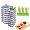 Two Section Snack Container - 8PCS MIini Sauce Box with Lids & Spoons | BPA-Fre Microwave Safe Food Storage, Leakproof Double Compartment Condiment Co