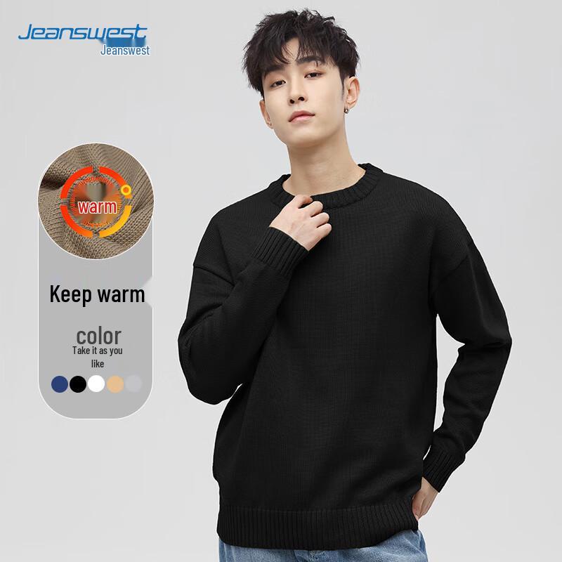 

JEANSWEST Men s Casual Round Neck Thick Knit Pullover Sweater 2XL