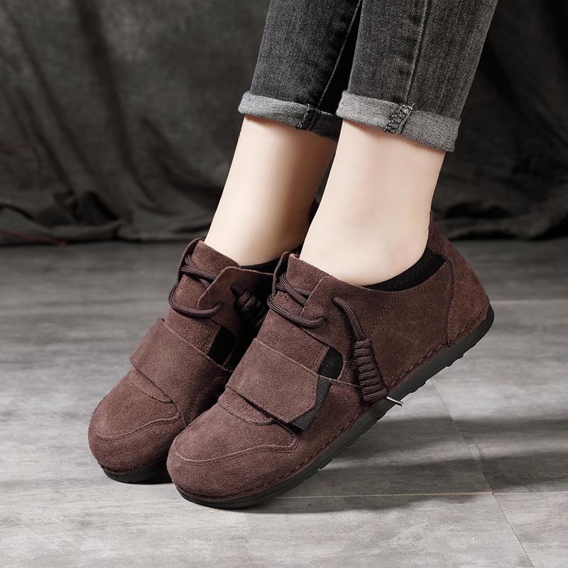 Spring and Autumn new leather soft-soled ugly cute shoes flat-soled retro single shoes women's casual and comfortable women's shoes