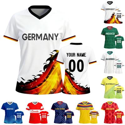 Women's Customizable Soccer Jersey Lightweight Breathable Sports Shirt V Neck Short Sleeve Athletic Top for Team Matches Training