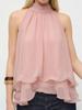 Elegant European & American Sleeveless Halter Off-Shoulder Top for Girls