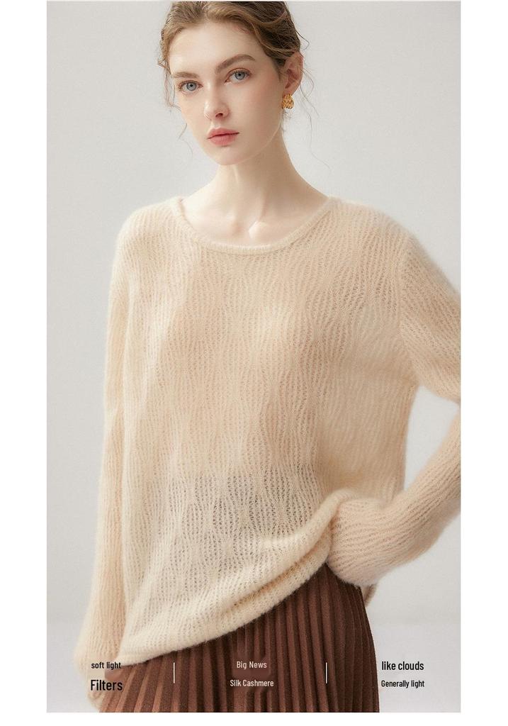 Lekasha Cashmere Goat Five-Needle Round Neck Sweater - Autumn/Winter Knitwear Pullover