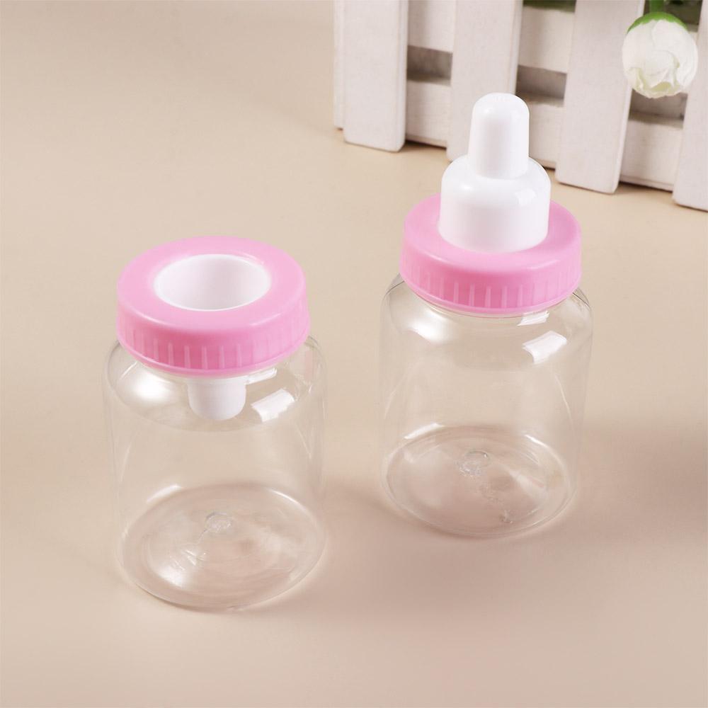 4pcs Cute Plastic Candy Bottle Transparent Mini Feeding Bottle  Christening Gift