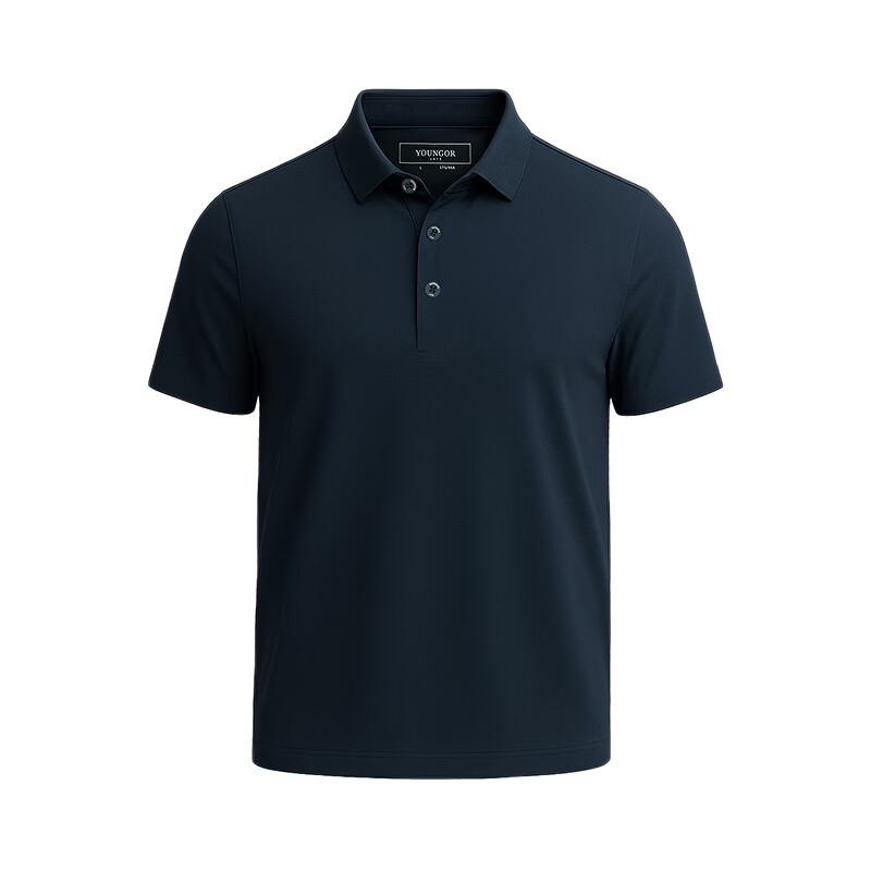 YOUNGOR Men's Business Casual Stretch Polo Shirt