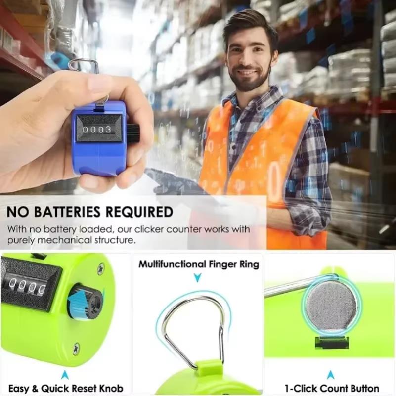 Handheld 4 Digital Tally Counter Mechanical Palm Clicker Number Count Assorted Tally Counter Number Count 1