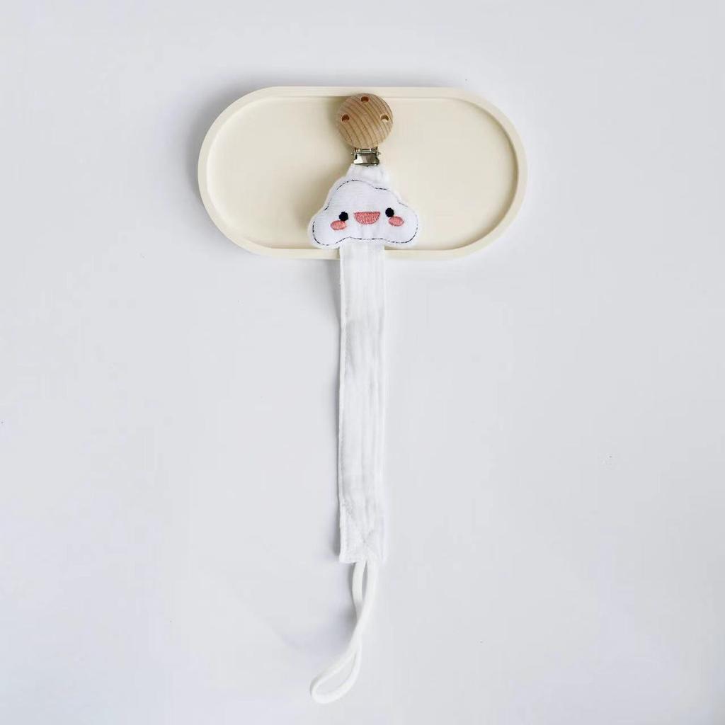 Cute Cartoon Baby Pacifier Chain Newborn Cotton Fabric Animal Pacifier Chain Nipple Soother Dummy Holder Eco-friendly Material