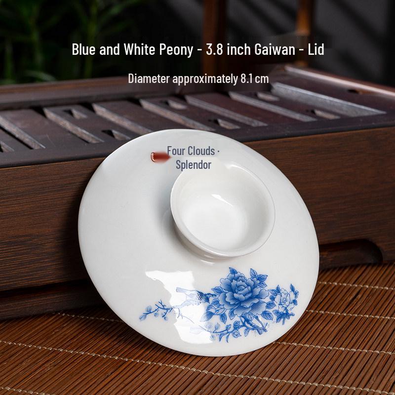 Gaiwan Teacup: Ceramic Lid & Bowl, 7.1CM-8.1CM Diameter, Kung Fu Tea Set Accessory.