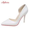 Aphixta 2025 Summer 10cm High Stiletto Heels Patent Leather Sandals Women Pumps Cool Pointed Toe Official Shoes Plus Size 46