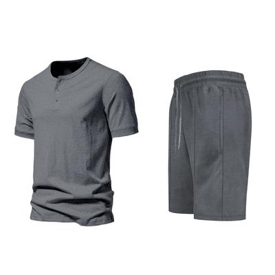 Costum de vară pentru bărbați, pantaloni scurți cu mâneci scurte, sport largi, versatil, costum casual, cu mâneci scurte, îmbrăcăminte pentru bărbați