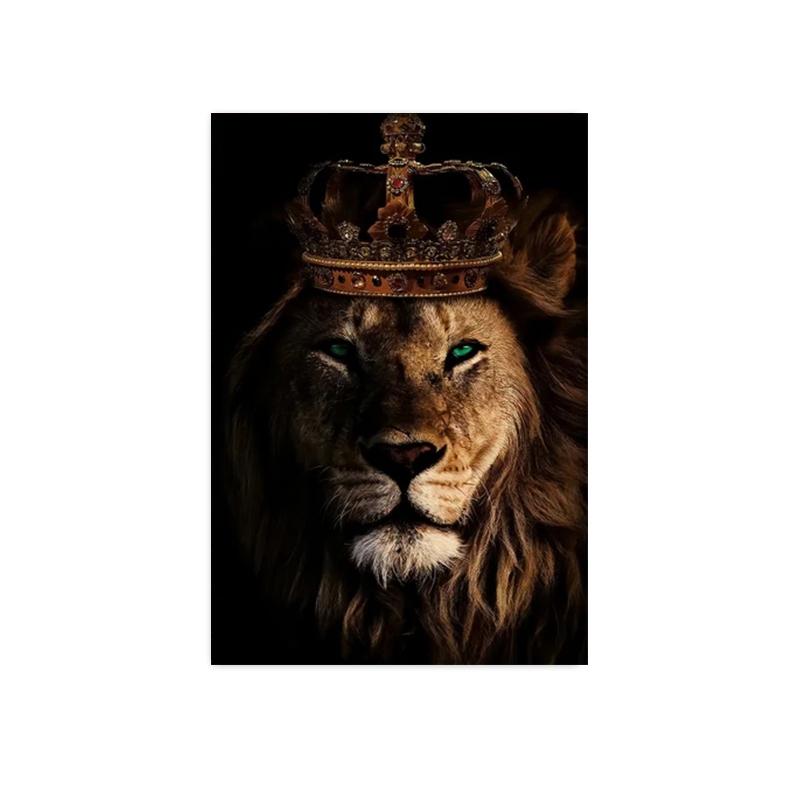 König der Löwen, Tierkunst, Leinwand-Poster und Drucke, moderne Malerei, Wandbilder für Wohnzimmer, Heimdekoration, Cuadros