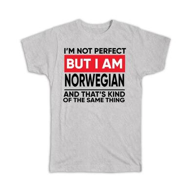 Cadeau T-shirt : Ik ben Niet Perfect Noors Noorwegen Grappig Expat Land