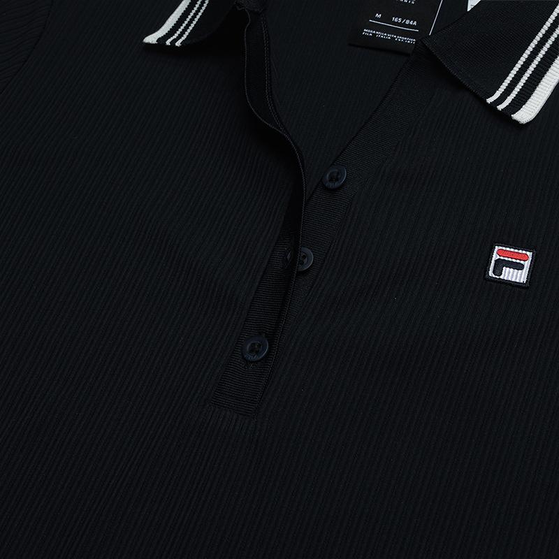 FILA Tennis Simple Comfortable Casual Short Sleeve Polo Shirt Women tops Legendary-Blue A11W623138F-NV