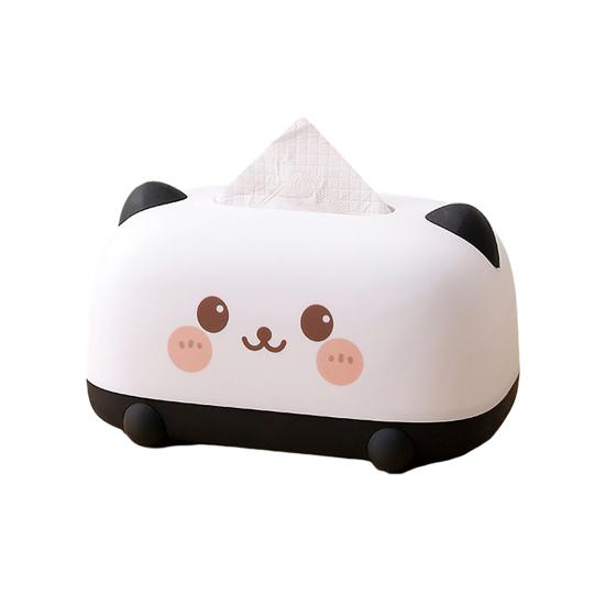 Tissue Box Dustproof Large Diameter Paper Port Tissue Holder Cute Animal Face Decorative Container for Living Room
