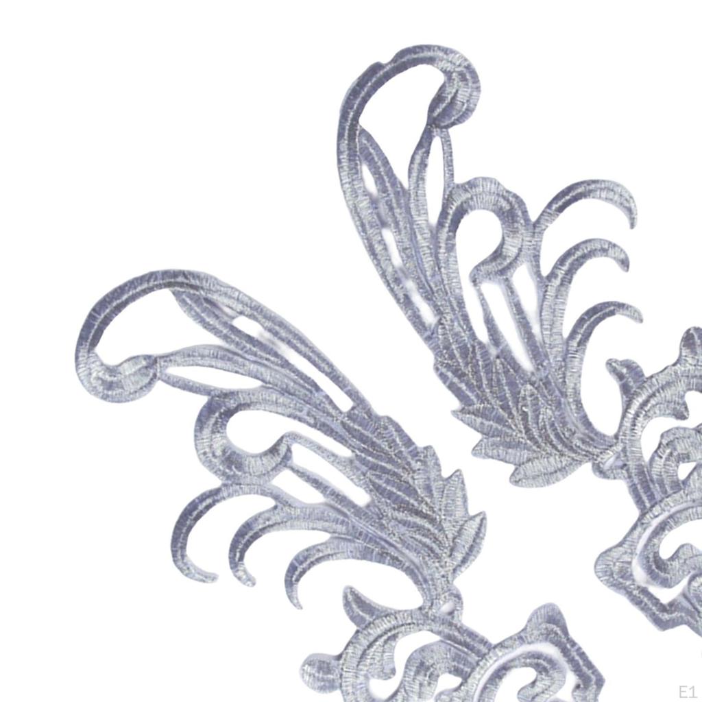 2 Pieces Sewing Craft Decoration Lace 3D DIY Appliques Sticker for Crafting Clothing Bridal Jeans