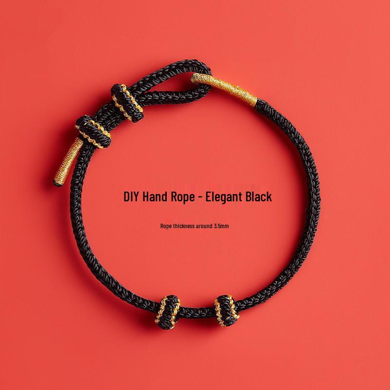 Perlen-Gold-Tierkreiszeichen-Rot-Handgeknüpftes Seilarmband