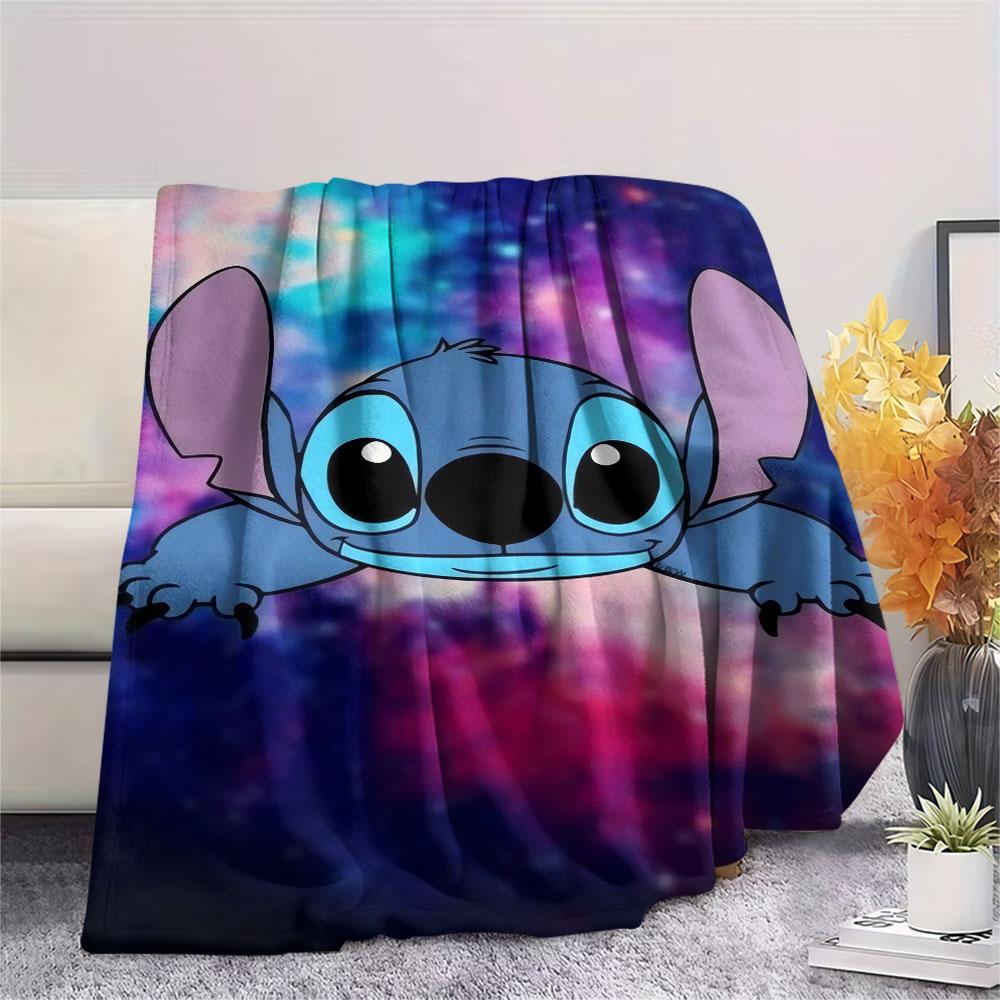 Stitch Cartoon printing Flannel Blanket Bedroom Sofa Camping Warm blanket Gifts for family and friends-MJ003
