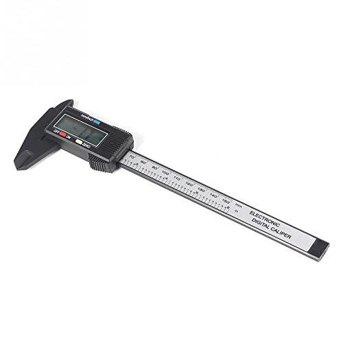 waves Digital Caliper with Battery, 150mm/0.1mm, Lightweight, DIY Carbon Fiber (Black)