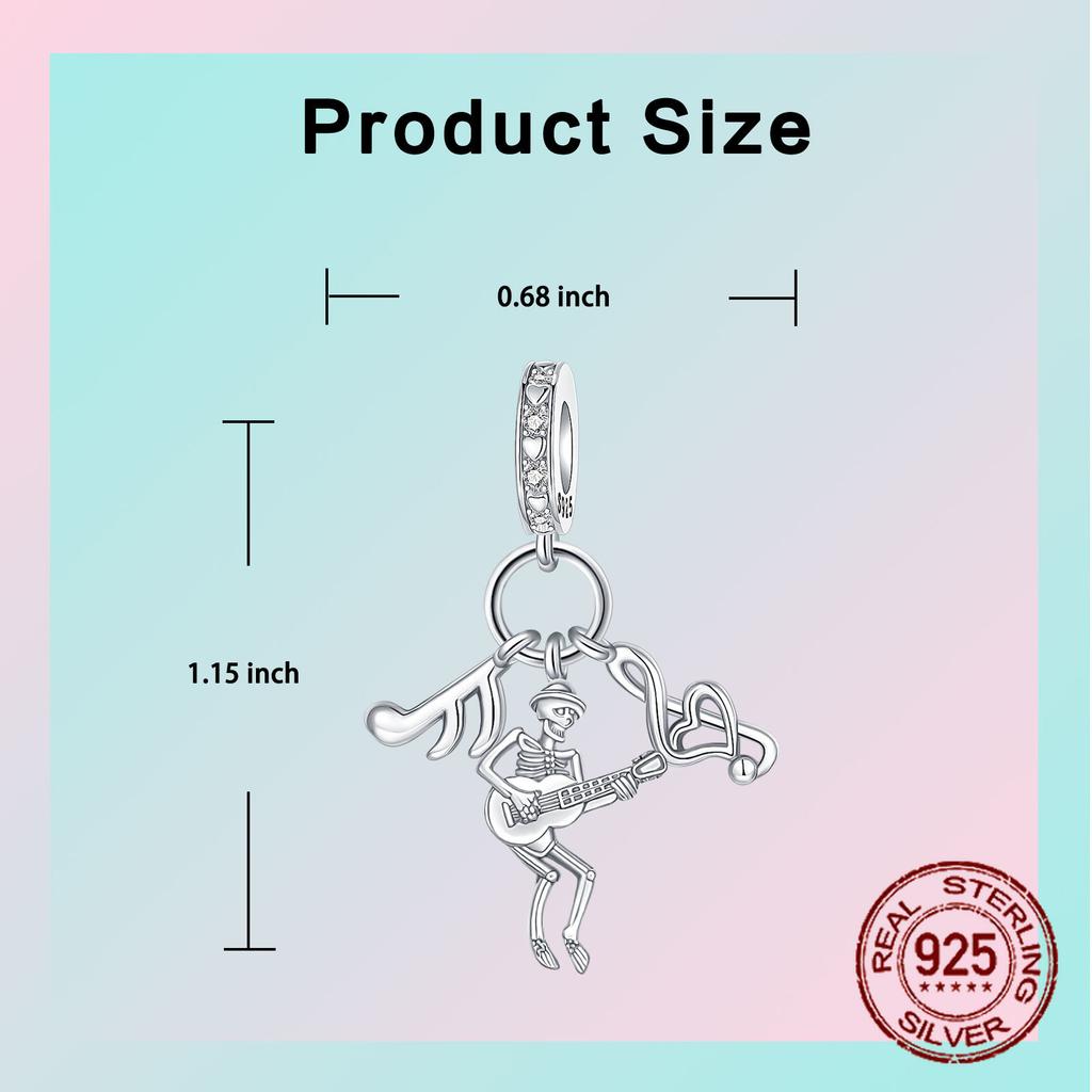 Copper Musical Note Gothic Design Skeleton Pendant Charm Compatible With Authentic Charm Bead Charms Bracelets Women Do It Yourself Jewellery Gift