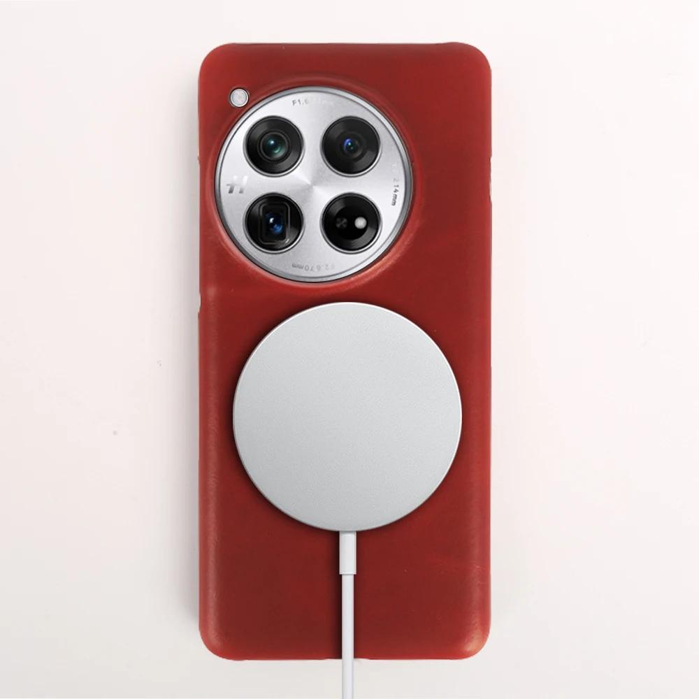 Oil Wax Magnetic Genuine Leather Phone Case For Oneplus 13 11 11R 10Pro 12 10R 10T Ace Nord N100 Cover Handmade Back Shell Coque