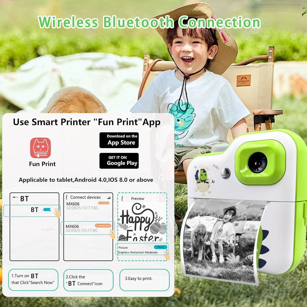 Childrens Instant Printing Camera Toys 1080p HD Childrens Digital Camera Instant Photo Printing Camera Video Toys Picture Printer Toys