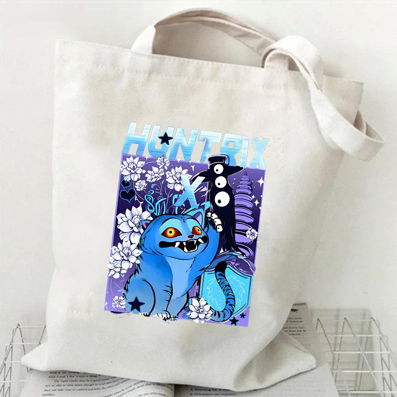 KPOP Dämonenjäger Tigerdruck Canvas Tasche Einzelner Schulterrucksack Student Tragbare Einkaufstasche