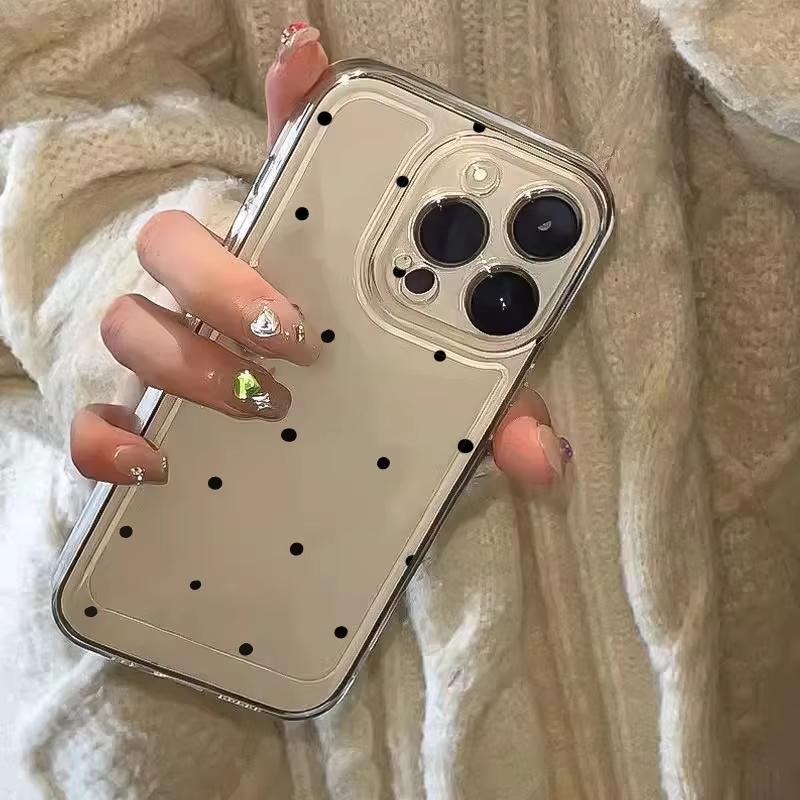 Simple Black Small Dot Transparent Phone Case for Samsung Galaxy S21 S22 S23 S24 S25 Ultra Plus FE Note 20 Soft Cover