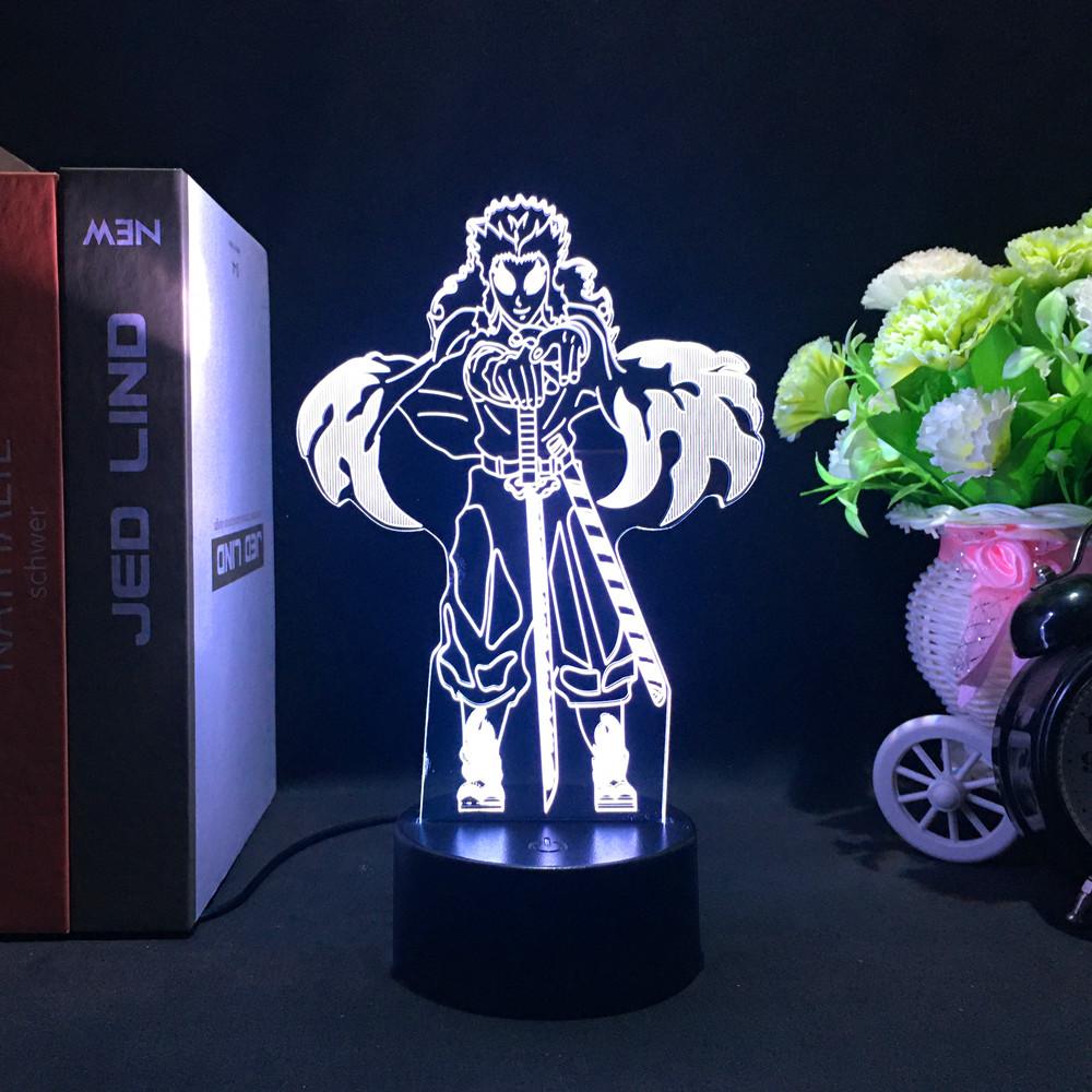 Anime 3D Licht Dämon Slayer Kyojuro Rengoku für Schlafzimmer Dekor Nachtlicht Zimmer Dekor Geschenk Manga Led Lampe Kimetsu No Yaiba