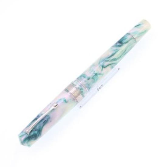 Used Leonardo Momento Zero Grande Fountain Pen | Mother of Pearl Finish | Rhodium Trim | 14K Gold Extra Fine Nib (EF) 