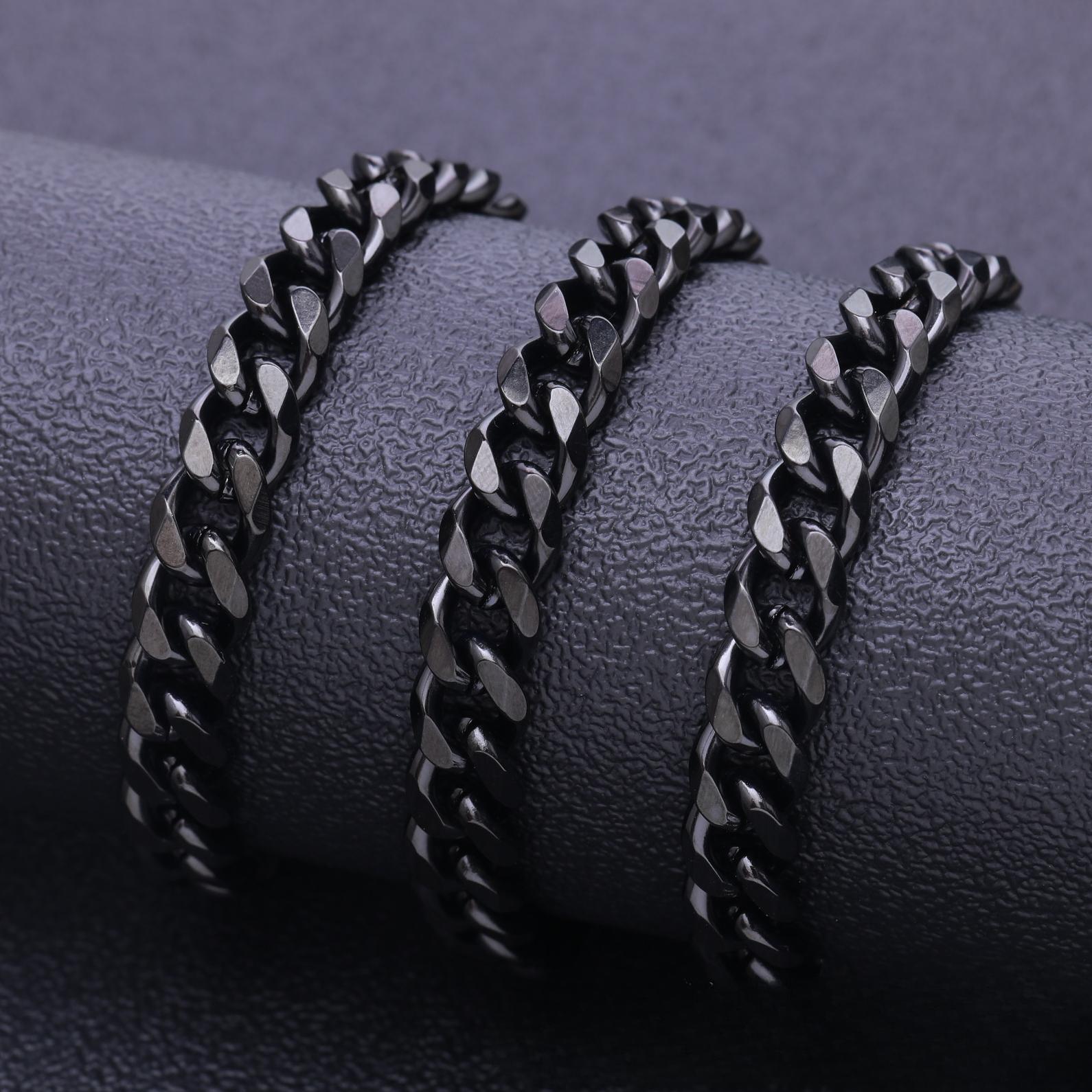 

Ожерелье с подвеской BLINGBAY, новое крутое ожерелье из титановой стали, кубинская цепочка в Майами, мужская цепочка в стиле хип-хоп, толстая цепочка, не выцветает, современные ювелирные изделия, подарок 9mm чёрный