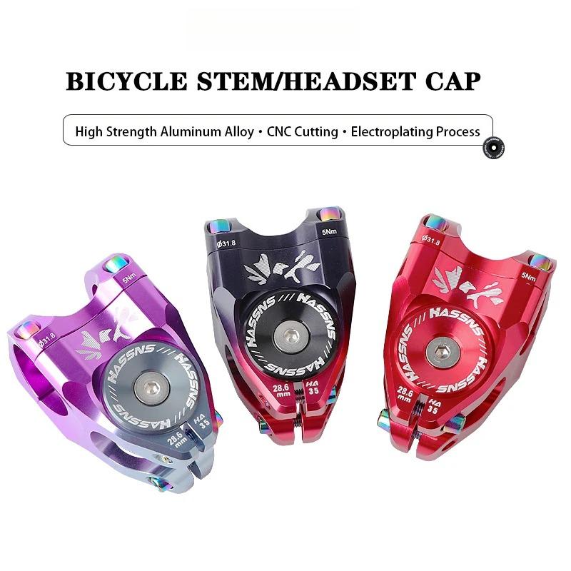 HASSNS Mtb Power Cap Stem Cap Bicycle Headset Top Cover For Mountain Road Bike Table Cover Aluminium Alloy Steering Series Top