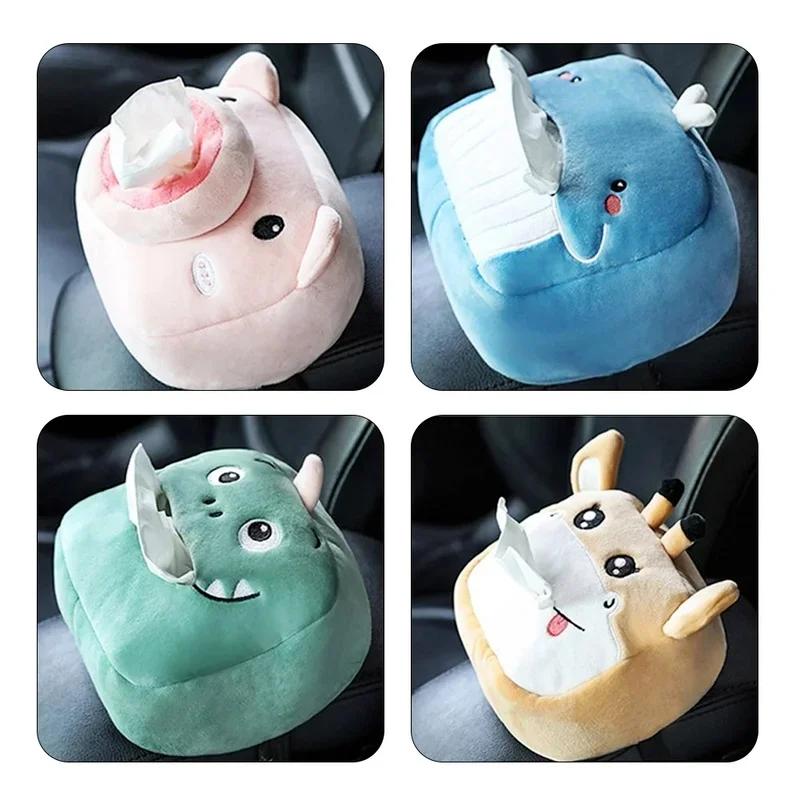 Tissue Boxes Creative Tissue Box Soft Cartoon Paper Napkin Case Cute Animals Car Paper Boxes Lovely Napkin Holder for Car Seat