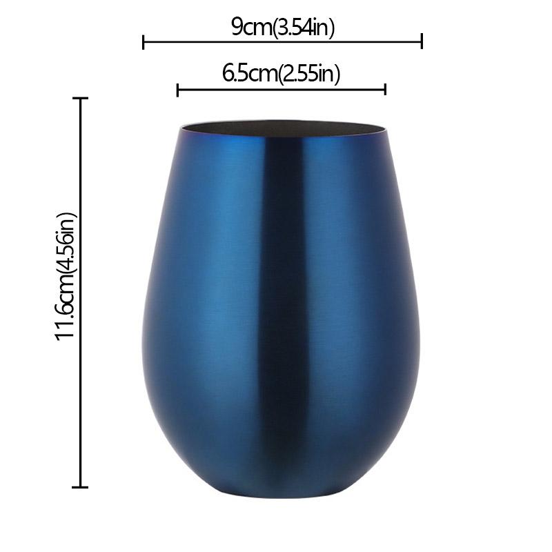 500ml Stainless Steel Single Layer Titanium Plating Wine Glasses Beer Milk Cup Drinking Mug Big Belly Water Cup Bar Supplies