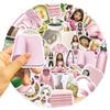 50 Pink Girl Exercise Graffiti Stickers Decorate Suitcase Guitar DIY Waterproof Stickers