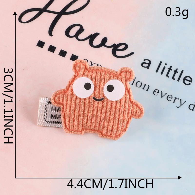Stoff Aufkleber Dekorative Schmuckstücke Niedlicher Plüschbär Cartoon Haarnadel Lederring Zubehör Brosche Handgemacht DIY Haarschmuck Zubehör