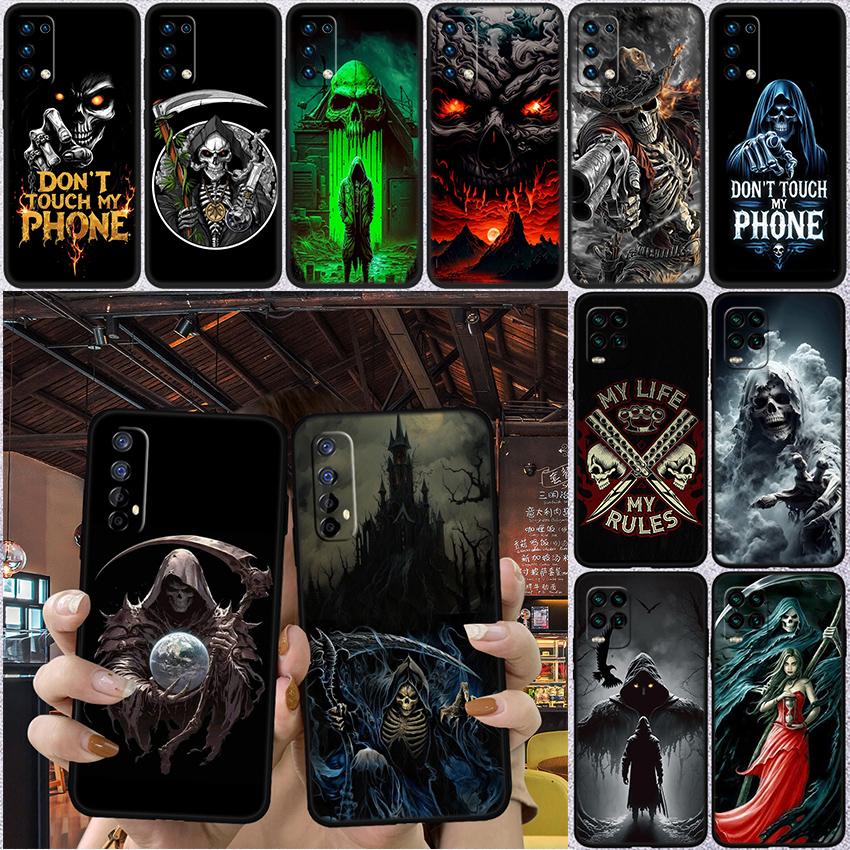Grim Reaper Skull Phone Case for Samsung Galaxy A11 A12 A13 A15 A52S A53 A55 A56 A70 A71 A72 A73 F06 F16 F56 S10 Plus S10e