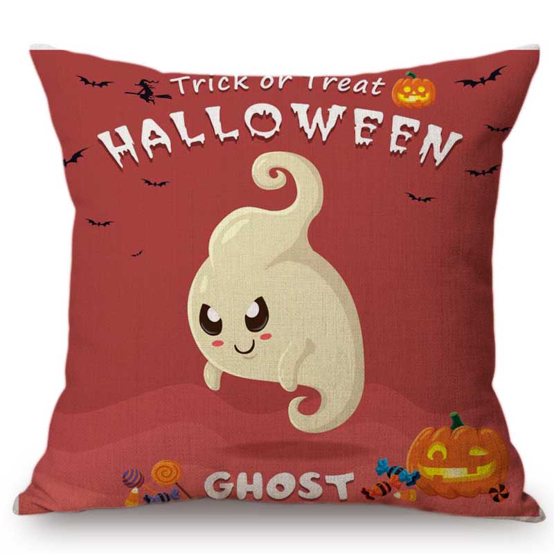 Trick Or Treat Halloween Party Decoration Cute Cartoon Design Sofa Throw Pillow Case Bar Pub Halloween Decoration Cushion Cover