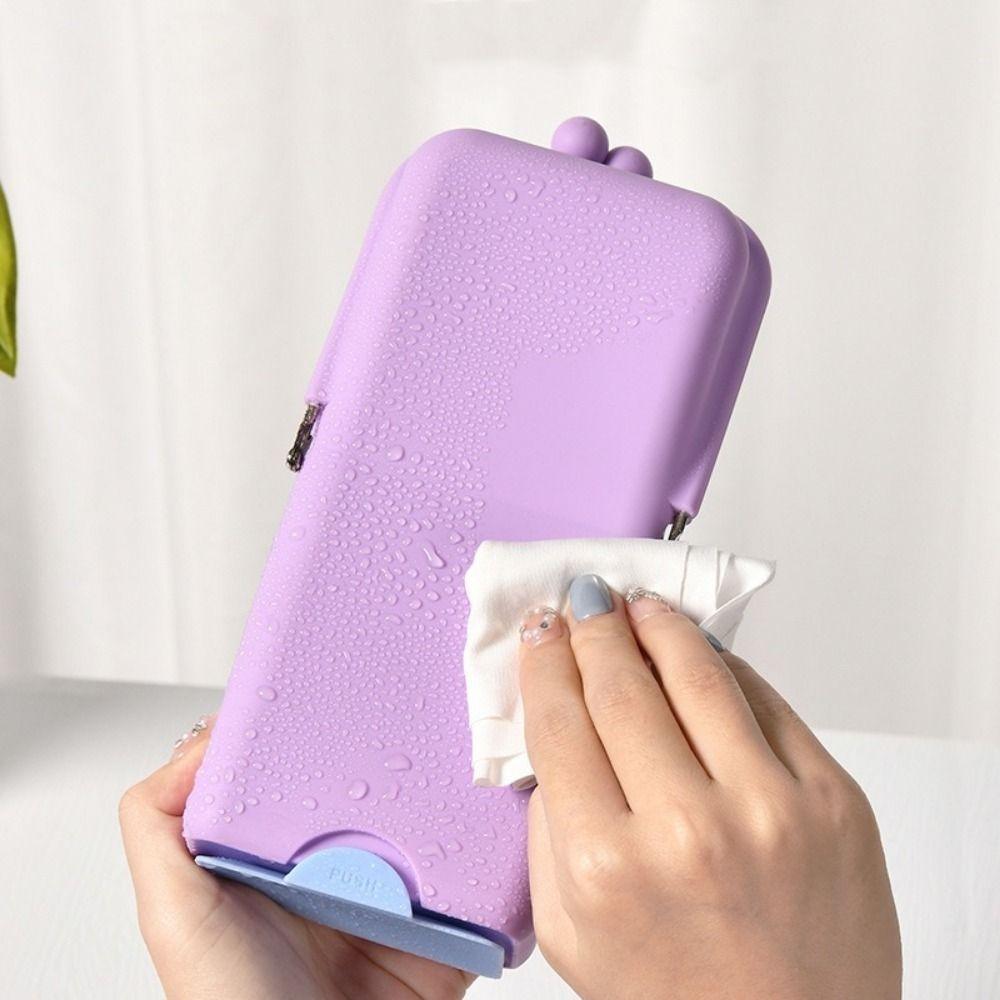 Creative Silicone Makeup Brush Storage Bag Vertical Waterproof Cosmetic Brushes Bag Large Capacity Makeup Brush Holder for Home