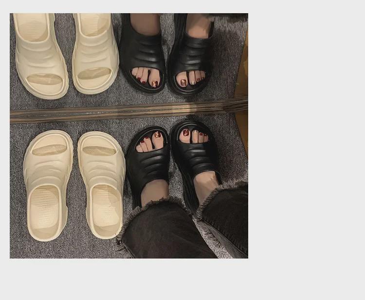 Summer Outdoor Wedge Flip-Flops: Thick-Soled High-Heeled Beach Sandals