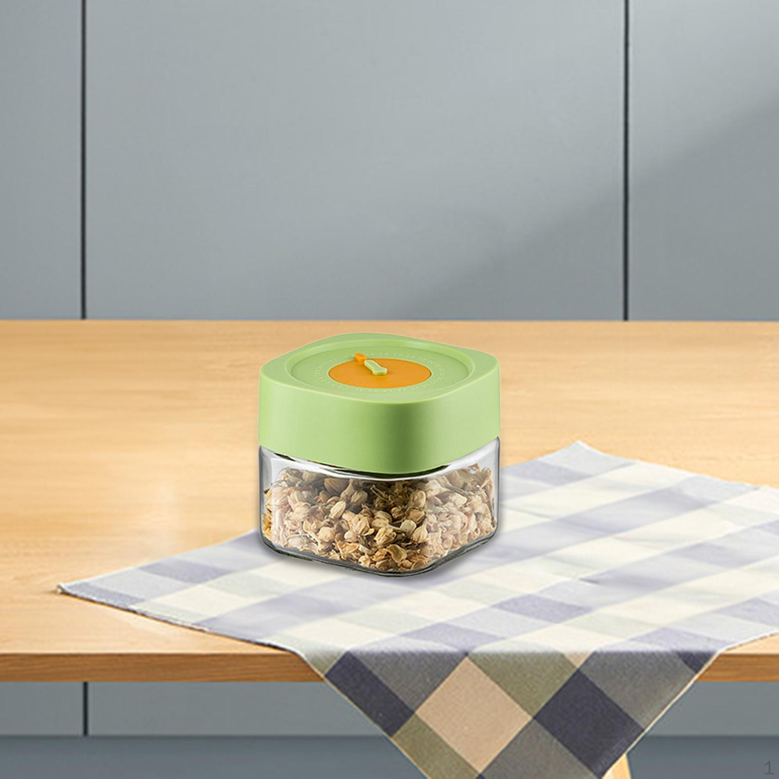 

Герметична банка для харчових продуктів, скляна ємність для кімчі, що можна накопичувати, каністра зі злаками, печиво для цукерок із спеціями green 500ml