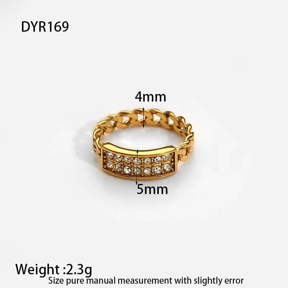 18K Gold Plated Zircon Geometric Multi-layer Spiral Ring for Women - Waterproof Stainless Steel with Rhinestones