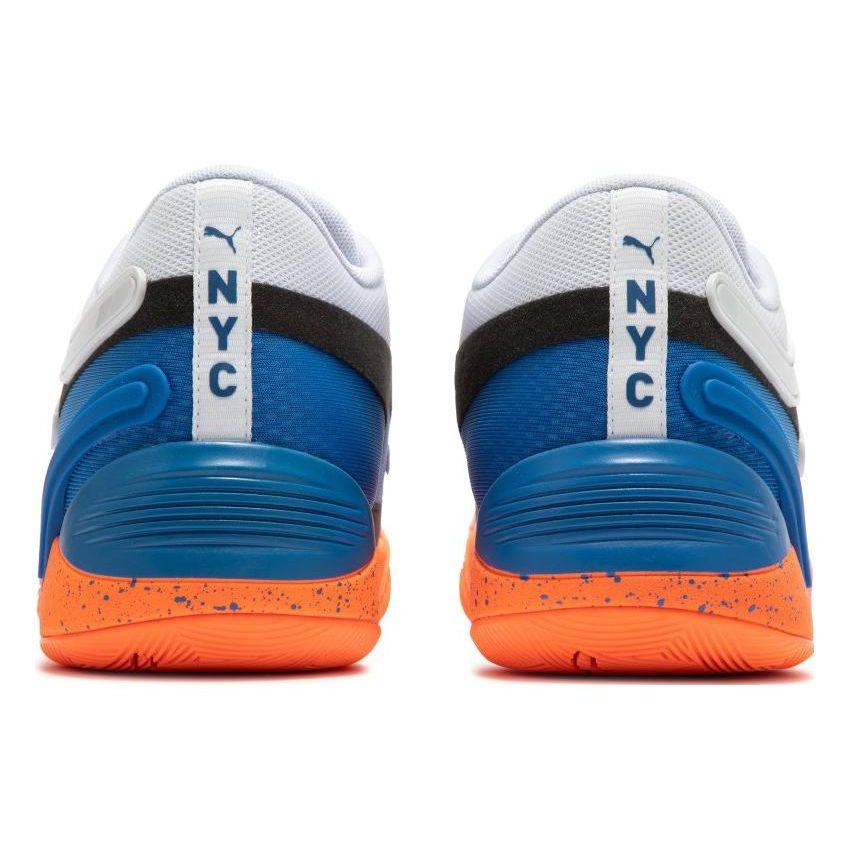 Puma Trc Blaze Court Nyc Comfortable Versatile Non-Slip Durable Mid-Top Basketball Shoes Men Sneaker White Blue Orange 379218-01