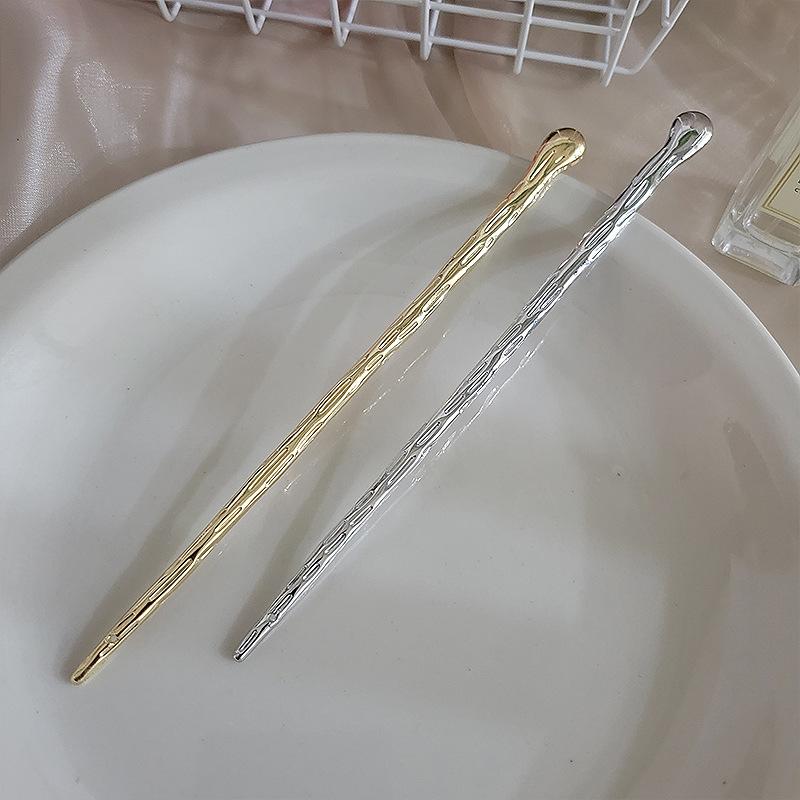 New Women Metal Hairpins Clips Simple Hair Stick Alloy Chopstick For Bun Updo Wedding Hairstyle Design Tools Hair Accessories