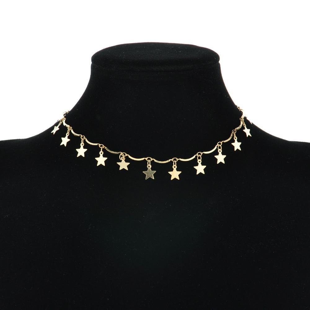 Fashion Chain Tiny Star Choker Necklace 