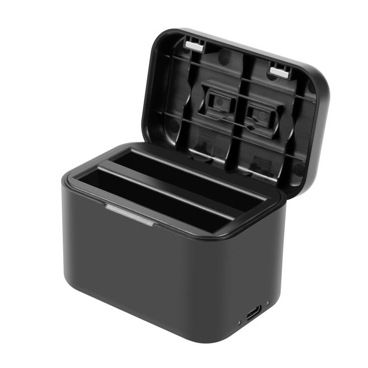 

For Insta360 X4 PULUZ Battery Charging Box Battery & Memory Card Storage Case (Black) чёрный