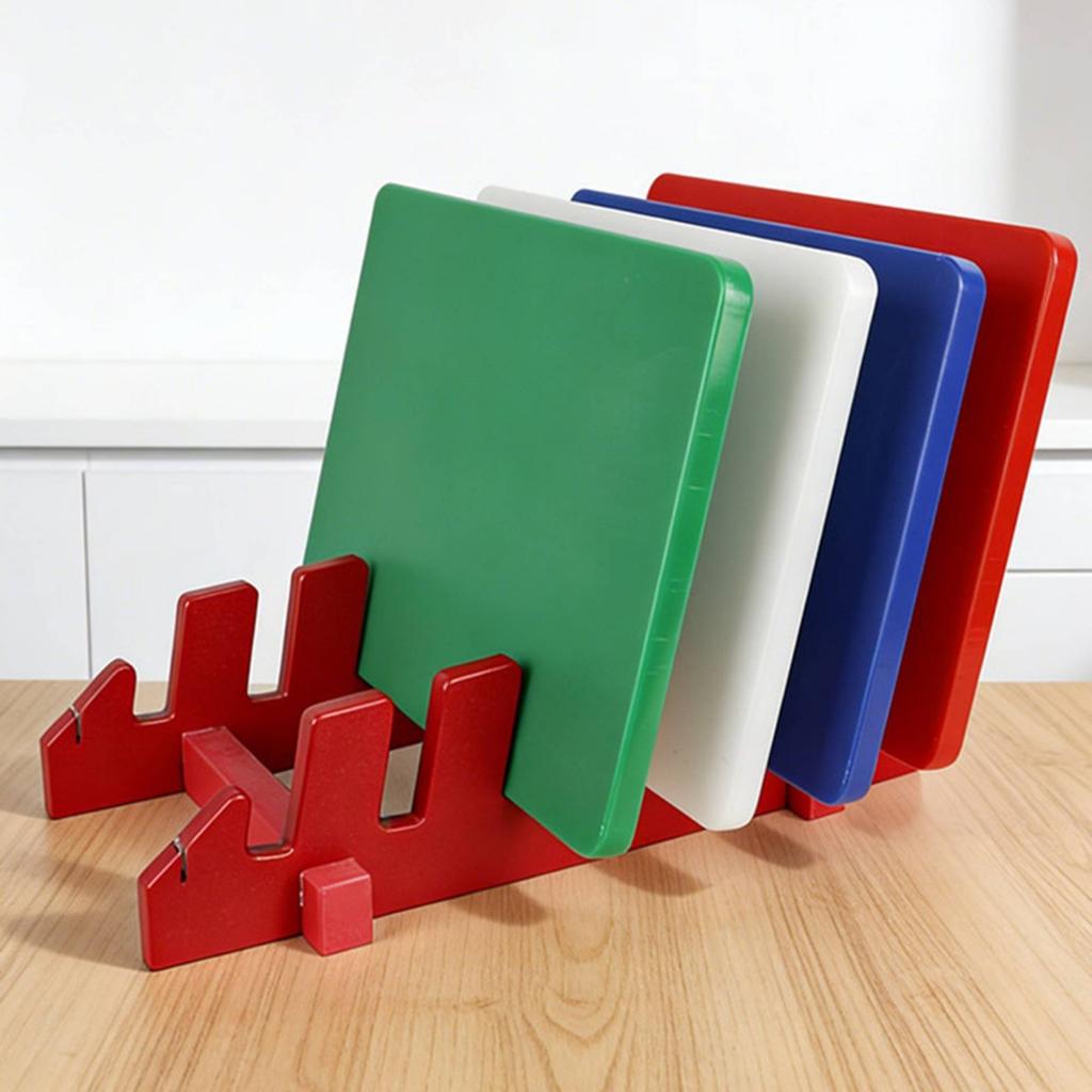 Cutting Board Rack Multi-Compartment Design Chopping Board Holder Kitchen Utensil Rack Space-Saving Household Storage Non-Slip
