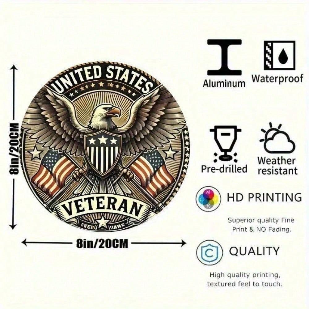 

Metal Wall Poster Patriotic Retro Sign Eagle Gift for Garage