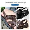 Men's Sandals with Metal Buckle, Beach Slippers, with Button Heel and Adjustable Strap