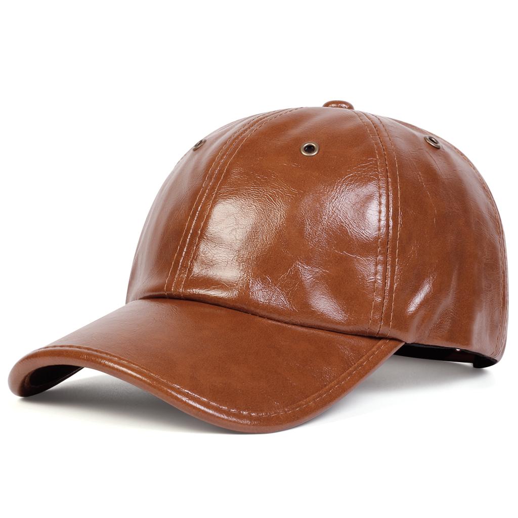Unisex Copper Buckle Pore PU Leather Adjustable Designer Baseball Hat Hip Hop Caps Spring Autumn Outdoor Leisure Hats Travel Accessories for Women Men