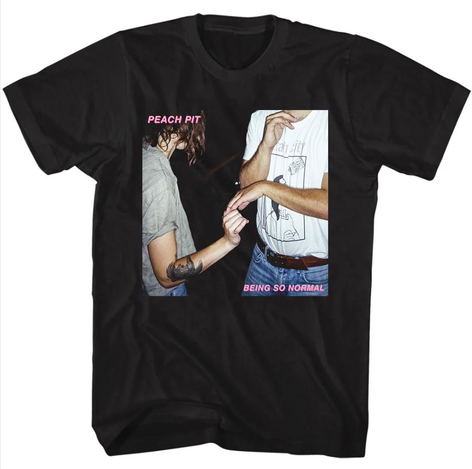 Peach Pit Band Being So Normal Black Cotton T Shirt  Unisex T-Shirt XL