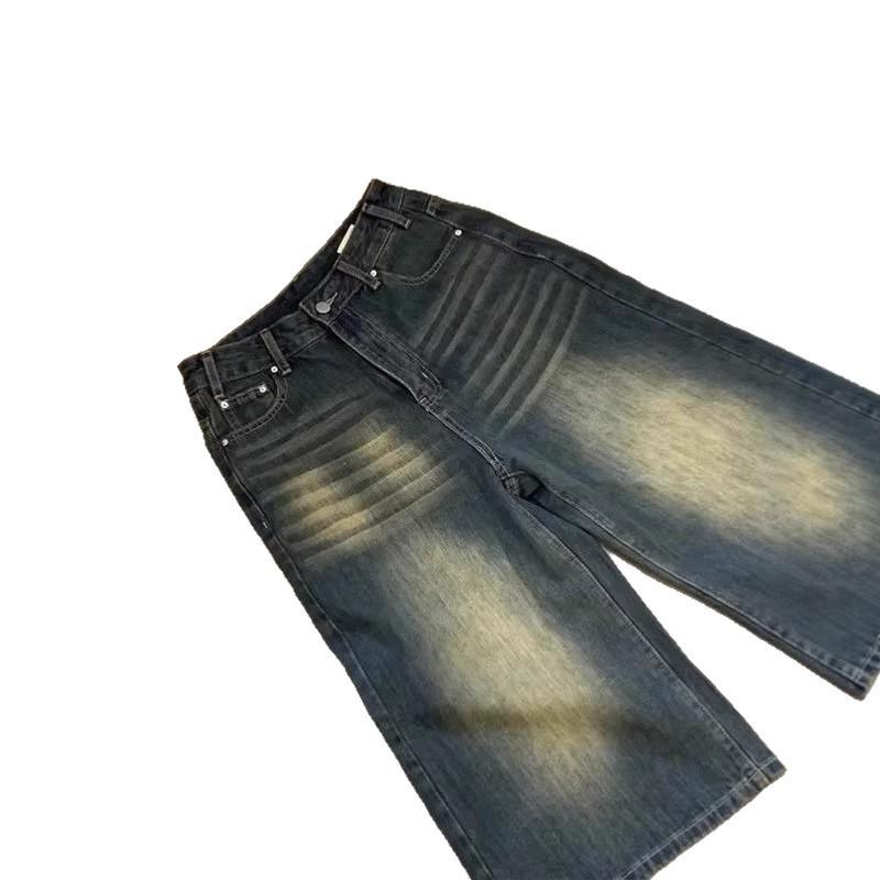 Sommer 2025 Damen High-Waist Retro Weitbeinige Jeans